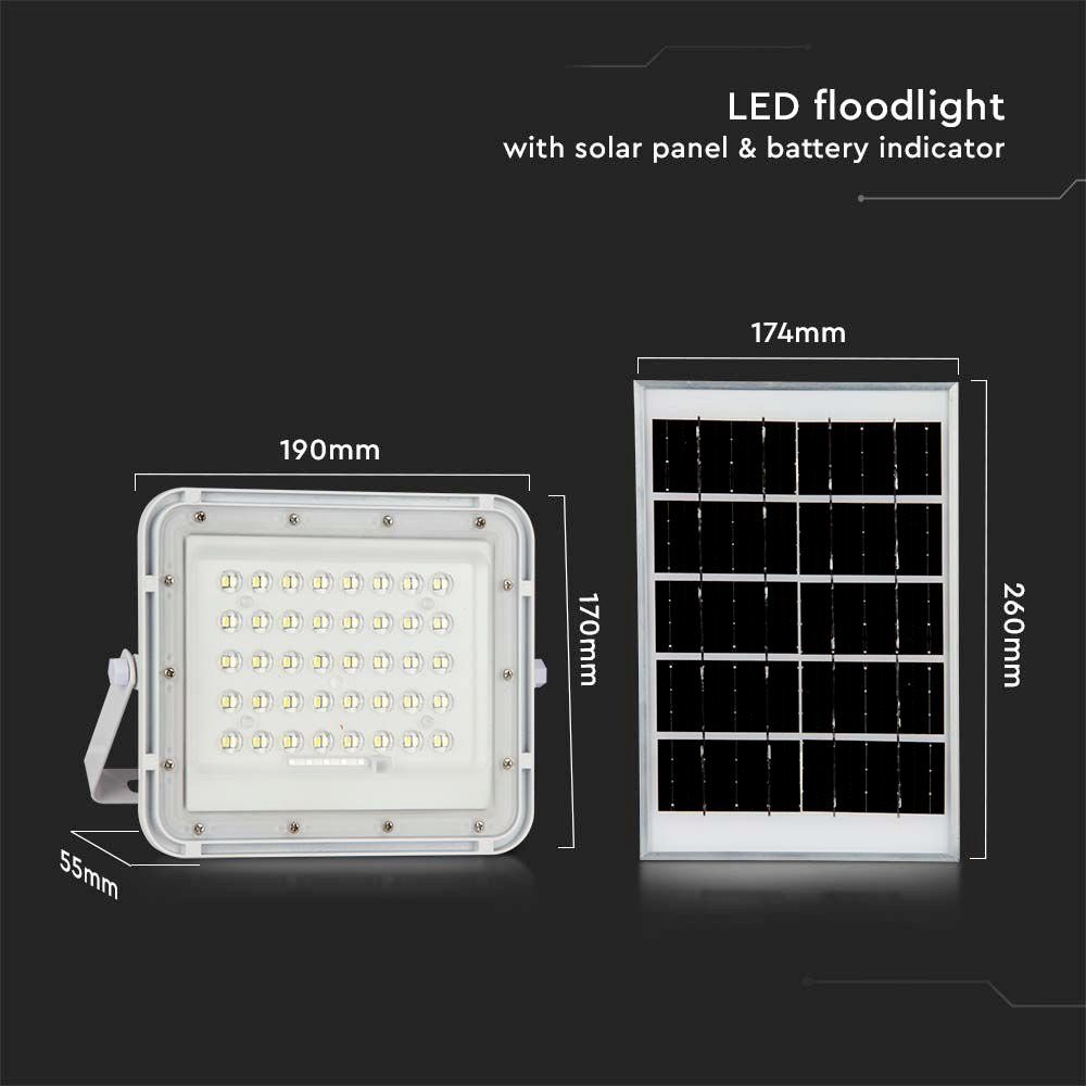 V-TAC LED Solarleuchte V-TAC VT-40W-W 7840 Solar-Spot Neutralweiß Weiß