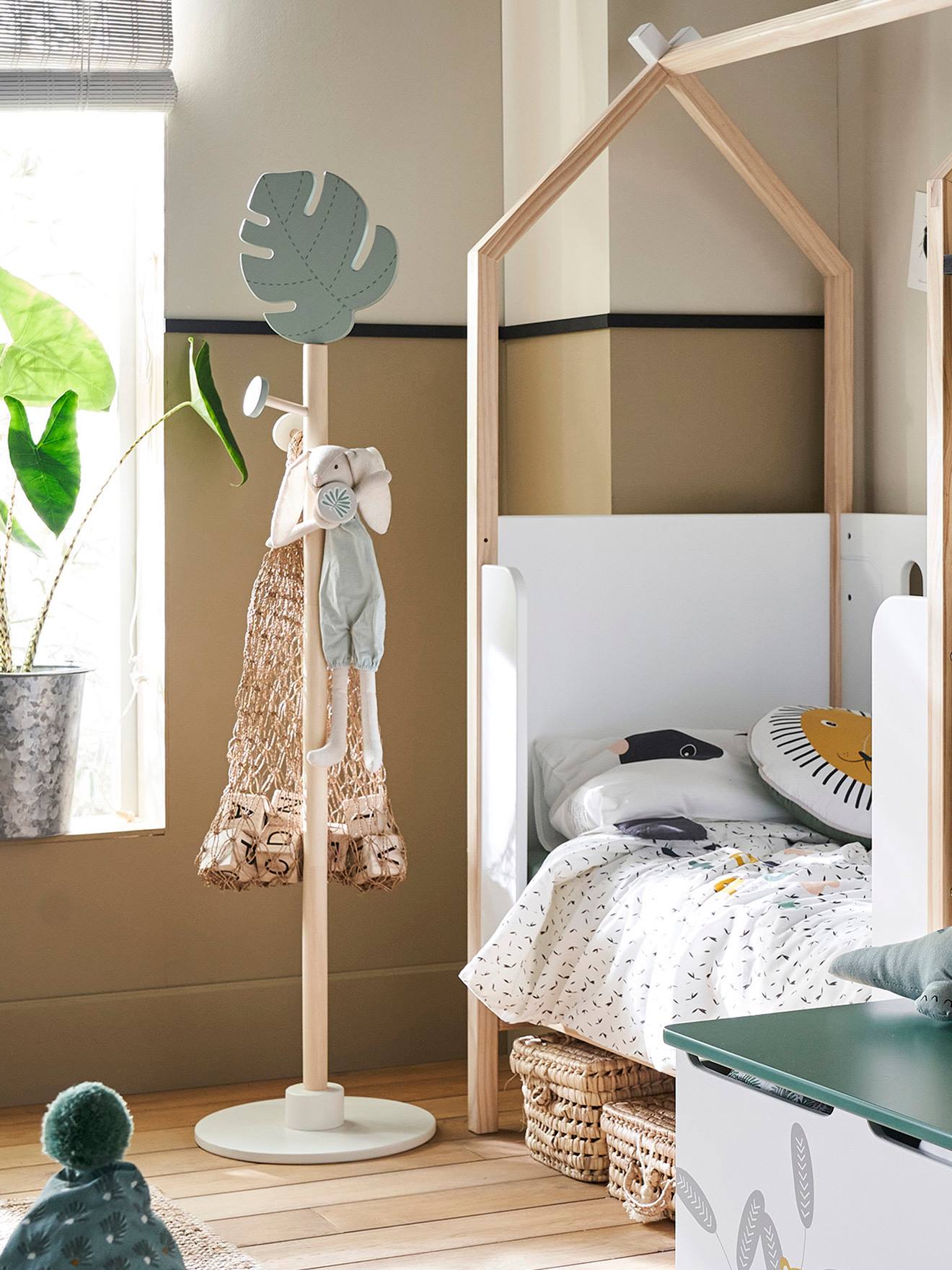 Vertbaudet Kinderzimmer Garderobenständer PANDAFREUNDE - mint/natur