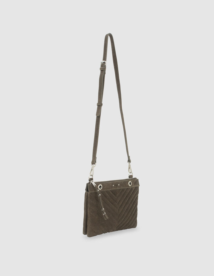 Sac pochette 1440 REPORTER KAKI motif chevron femme