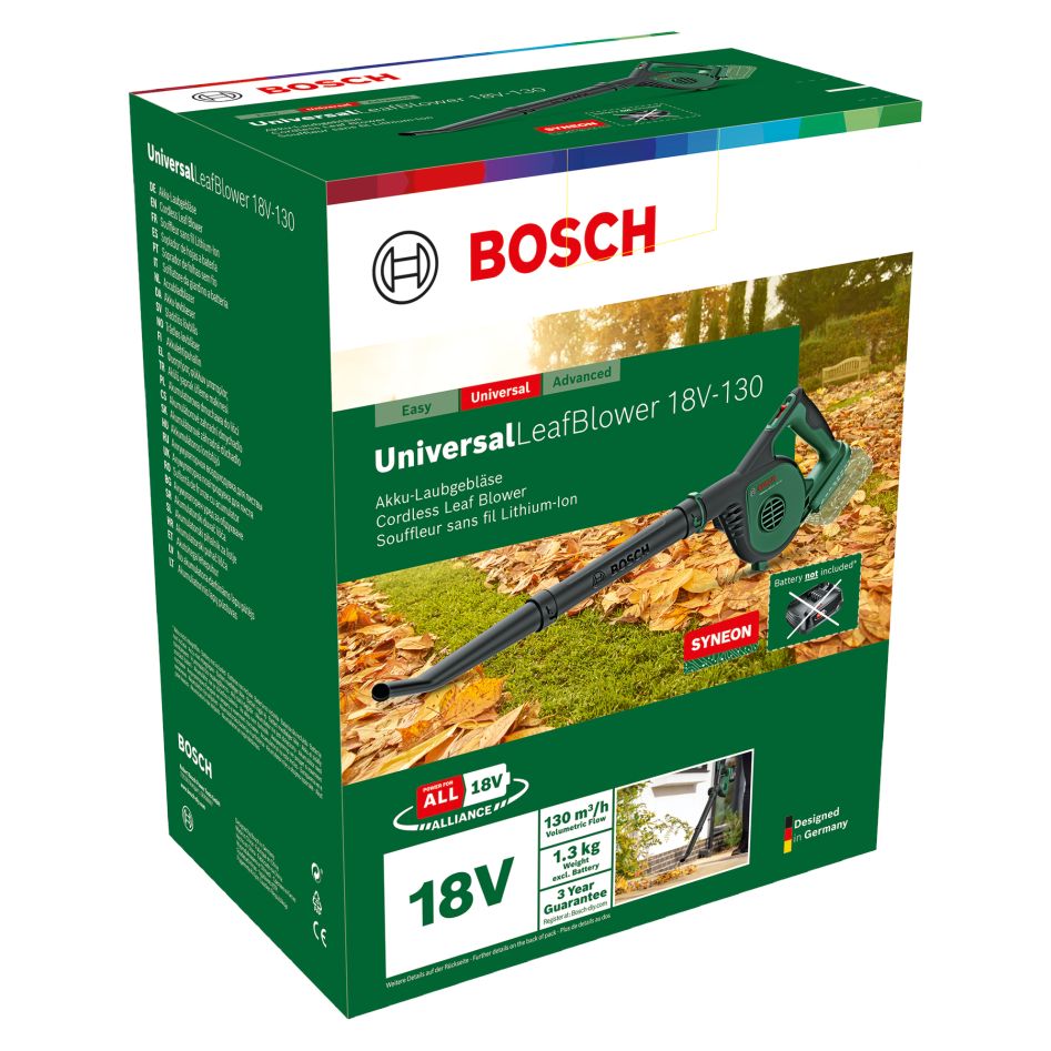 Bosch Green 06008A0601 Univerzalni duvač lišća 18V-130 Akumulatorski duvač lišća bez baterija i punjača u kutiji