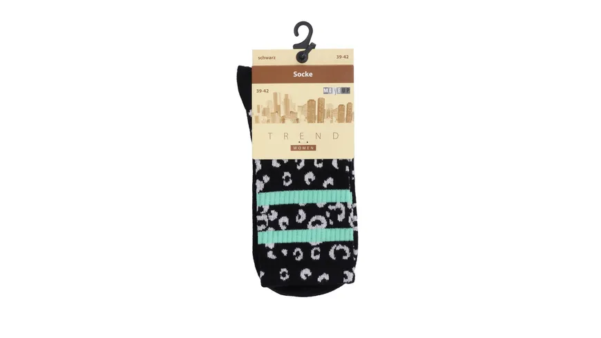 MOVE UP Damen Tennissocken Leo schwarz
