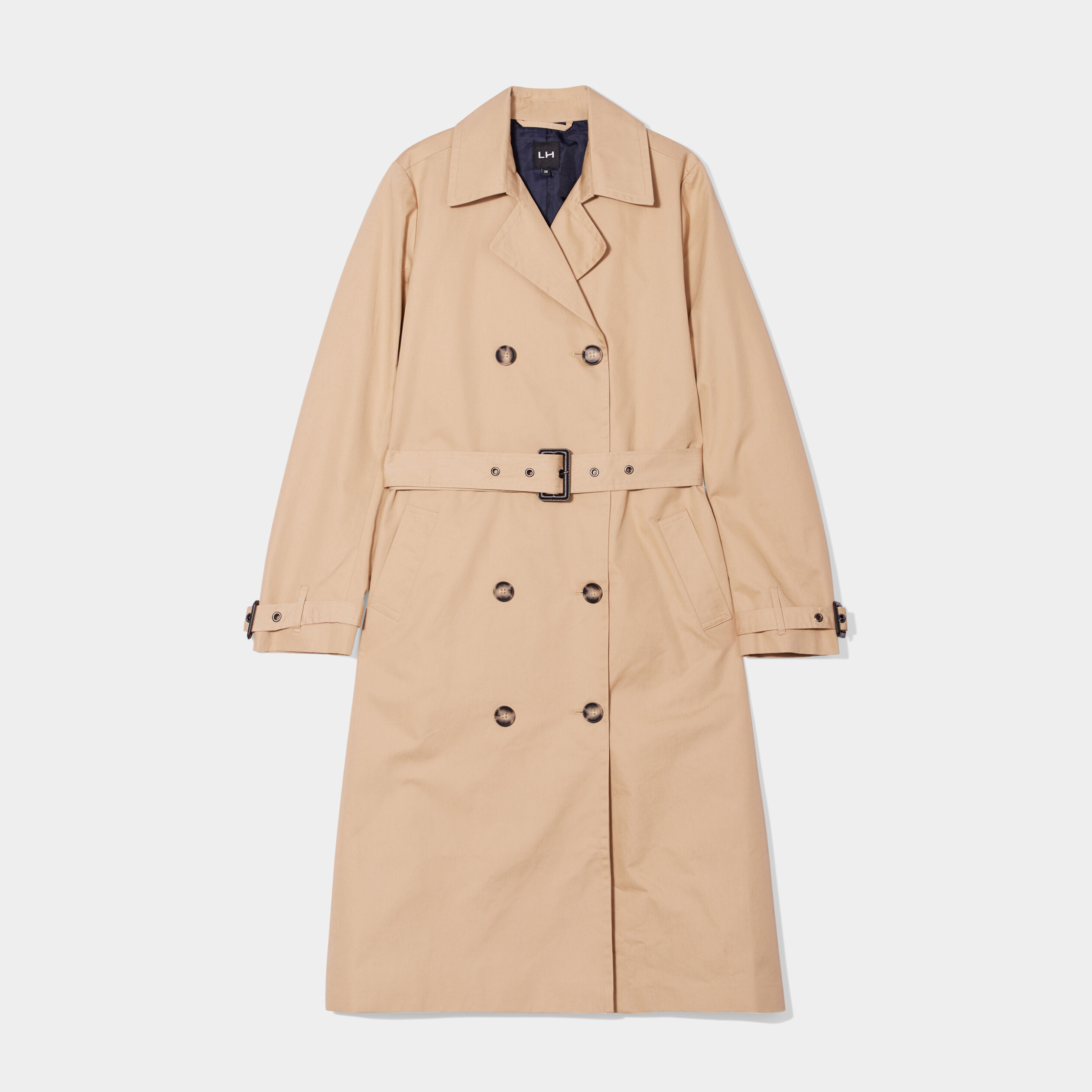 Trench long oversize ceinturé beige femme | La Halle