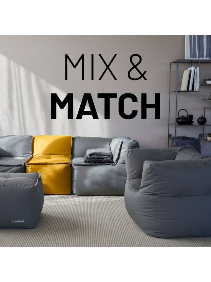 Lumaland LUMALAND Sitzsack-Sofa Ecke - Kombinierbar mit Modularem System - 340 L - Senfge günstig kaufen onesize