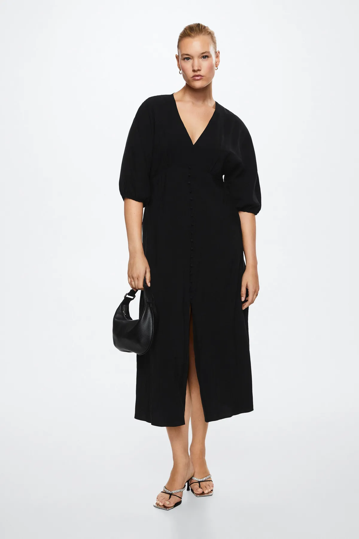 MANGO  Schwarzes Damenkleid 37923846