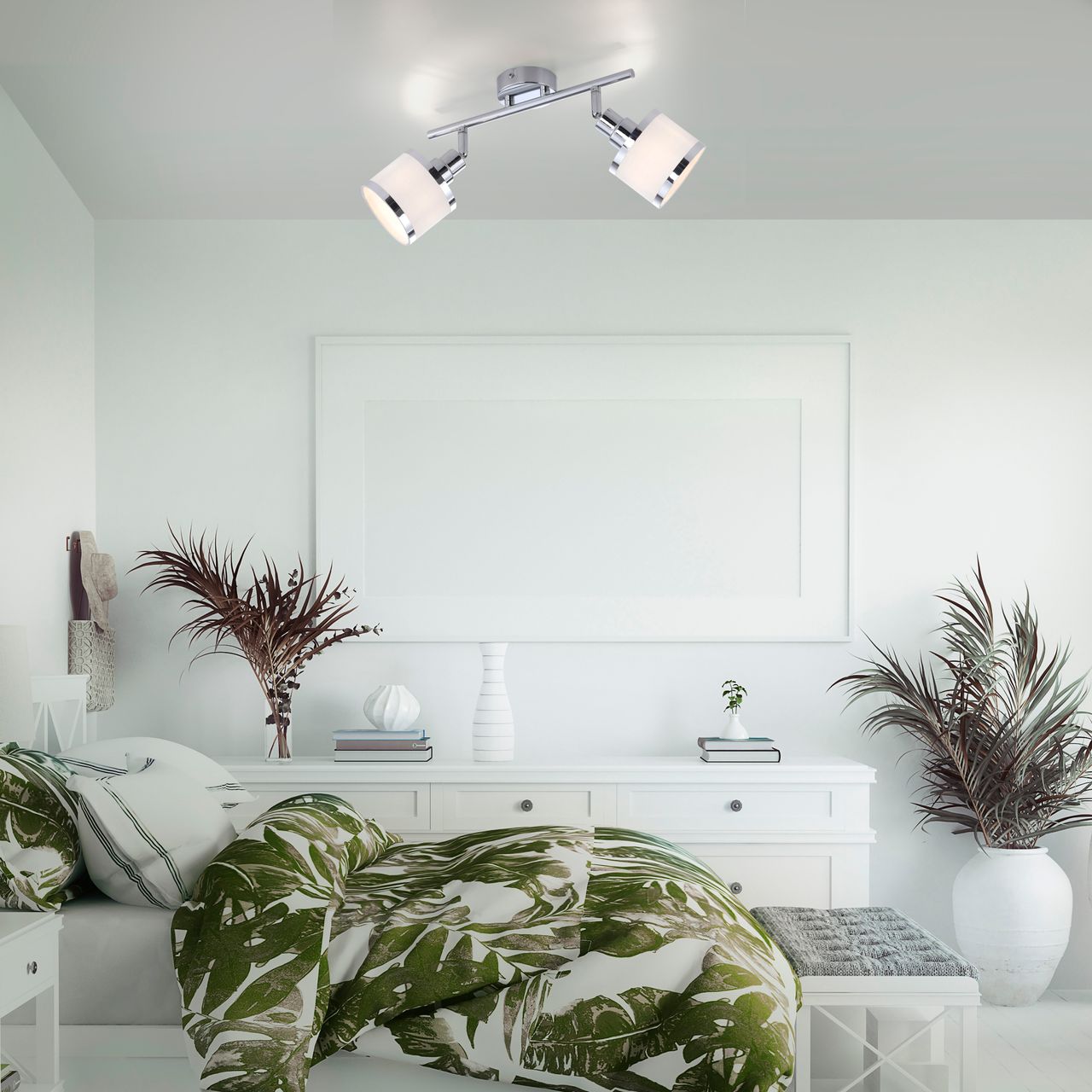 JUST LIGHT LeuchtenDirekt Deckenleuchte ACCOR,  2xE14 max. 25 W, Innenleuchte, IP20, dreh- und schwenkbar