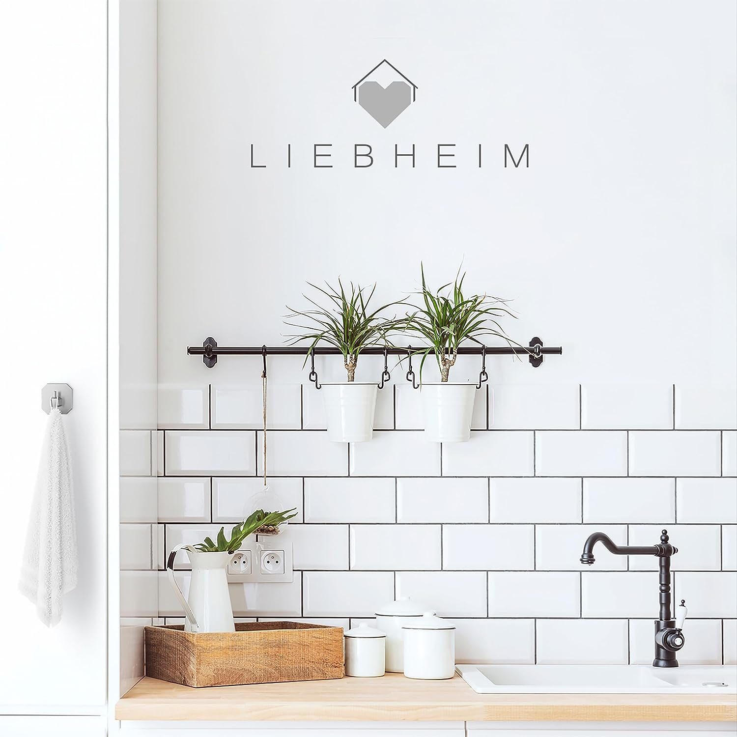 LIEBHEIM Handtuchhaken ohne Bohren - TESA Montage für optimalen Halt Klebehaken 4x Edelstahl