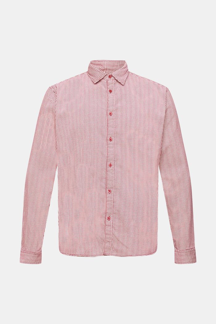 Cordhemd mit Hahnentrittmuster
