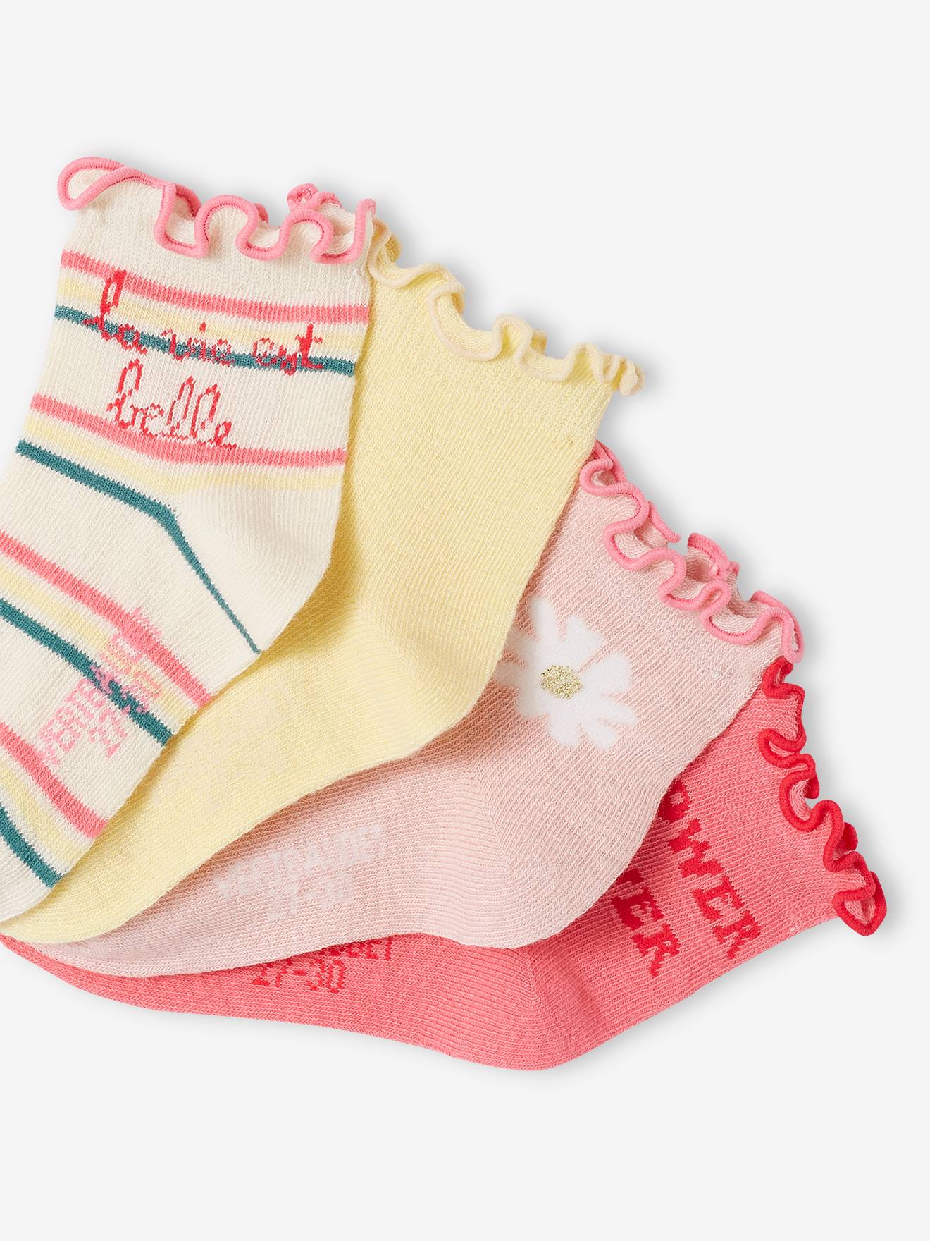 Vertbaudet 4er-Pack Mädchen Socken Oeko-Tex - wollweiß