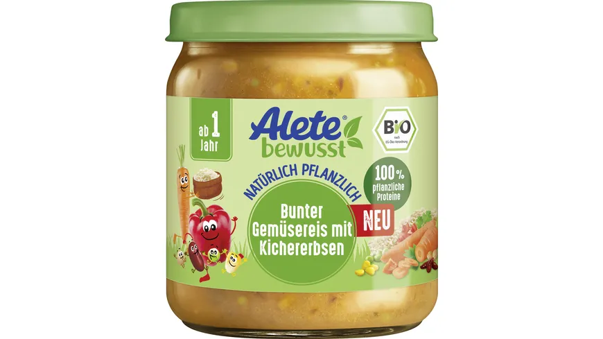 Alete bewusst Bunter Gemüsereis mit Kichererbsen Bio 250 g