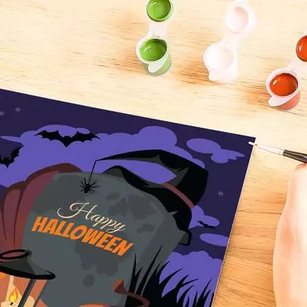 CreArt Halloween Mood - Malen nach Zahlen für Kinder ab 9 Jahren