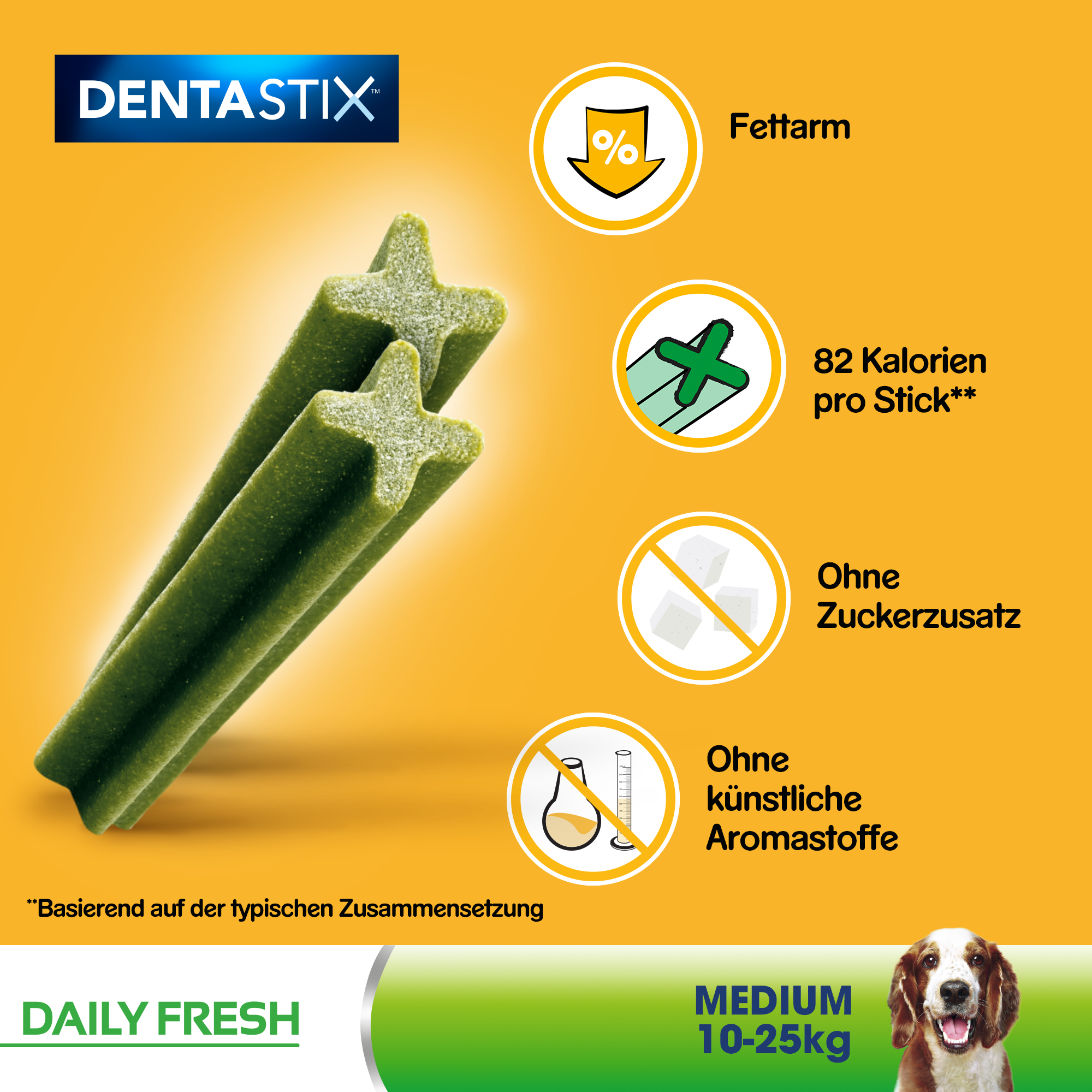 Pedigree Snacks Pedigree Zahnpflege Dentastix Fresh Multipack 28 Stück für mittelgroße Hunde