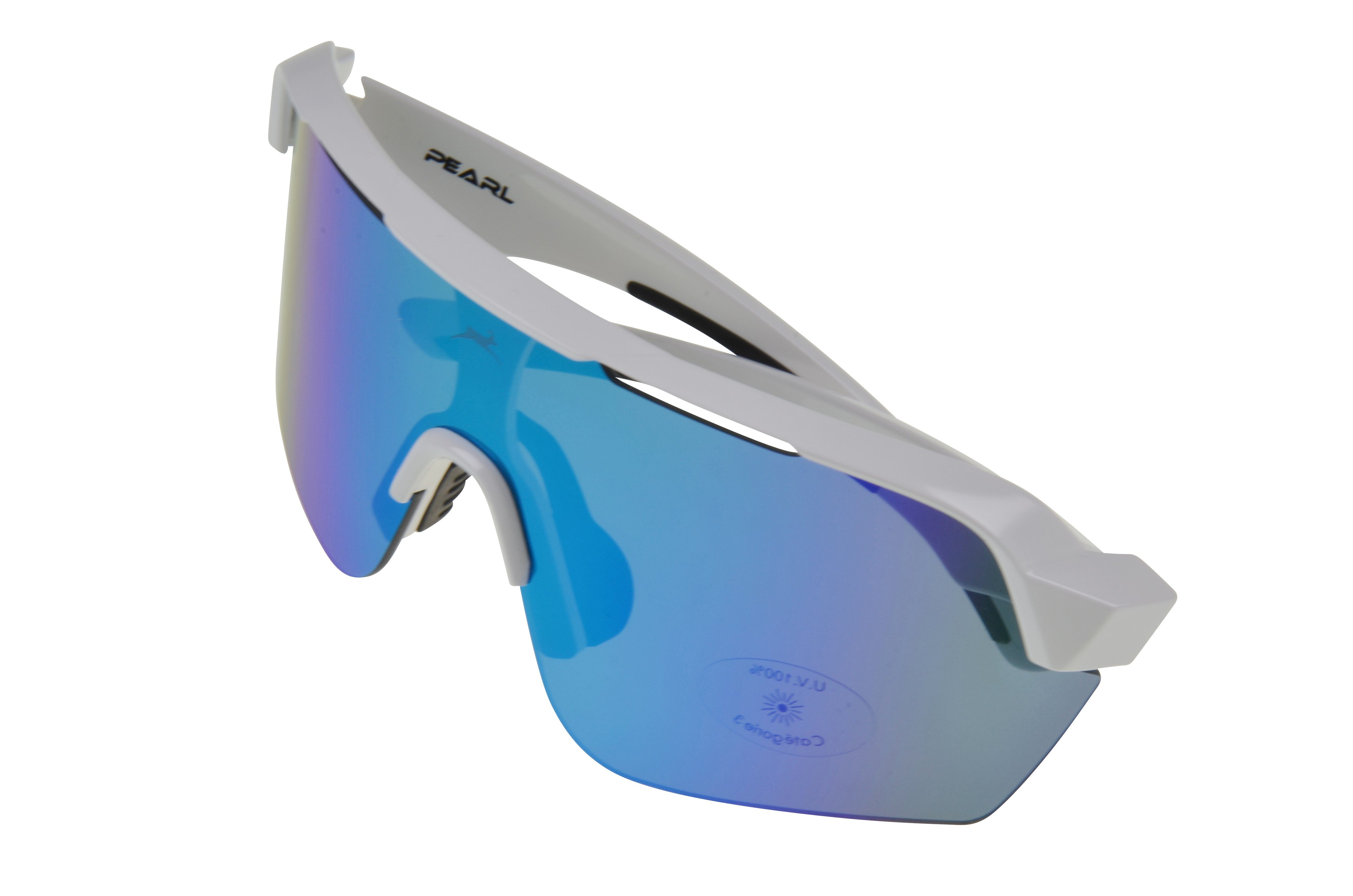Gamswild Sportbrille WS7138 Sonnenbrille Fahrradbrille Skibrille Damen Herren Unisex, extra große Scheibe, pink, weiß, blau, schwarz, mintgrün
