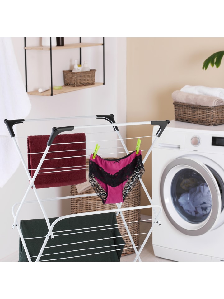 relaxdays Wäscheständer in Weiß - (B)62 x (H)136 x (T)51 cm günstig kaufen onesize