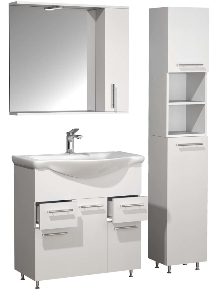 ebuy24 Badmöbelset LisaloXL Weiß 105 x 45 cm günstig kaufen onesize