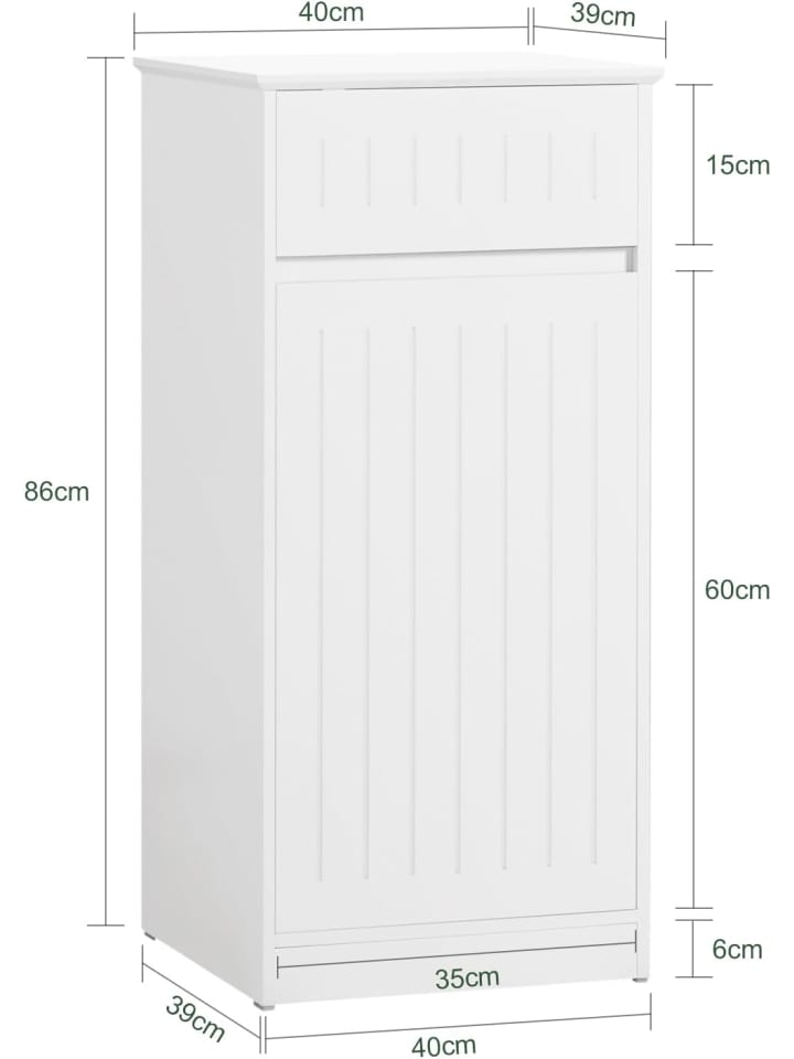 SoBuy Wäscheschrank in Weiß - (B)40 x (H)86 x (T)39cm günstig kaufen onesize