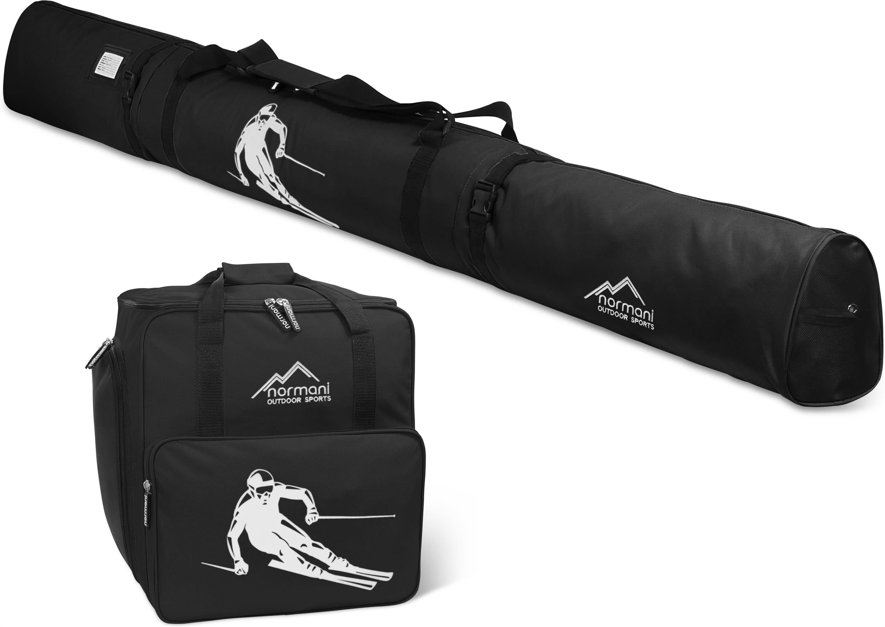 normani Sporttasche Kombiset Skitasche und Skischuhtasche, Skiset Skibag gepolsterte Skitasche Skisack für 1 Paar Ski, Skischuhe und Stöcker