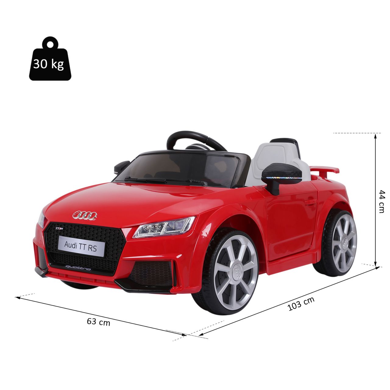 HOMCOM Kinderfahrzeug Elektroauto Fernbedienung MP3 PP Rot