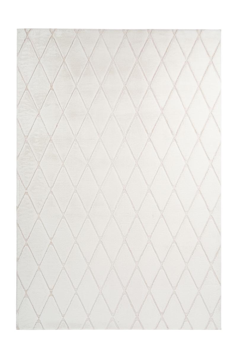 megusta 3D-Hochflorteppich Weiß / Creme 160cm x 230cm