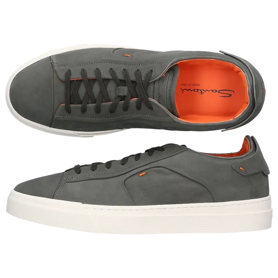 Santoni - Sneaker low DARTS Nubukleder - grün