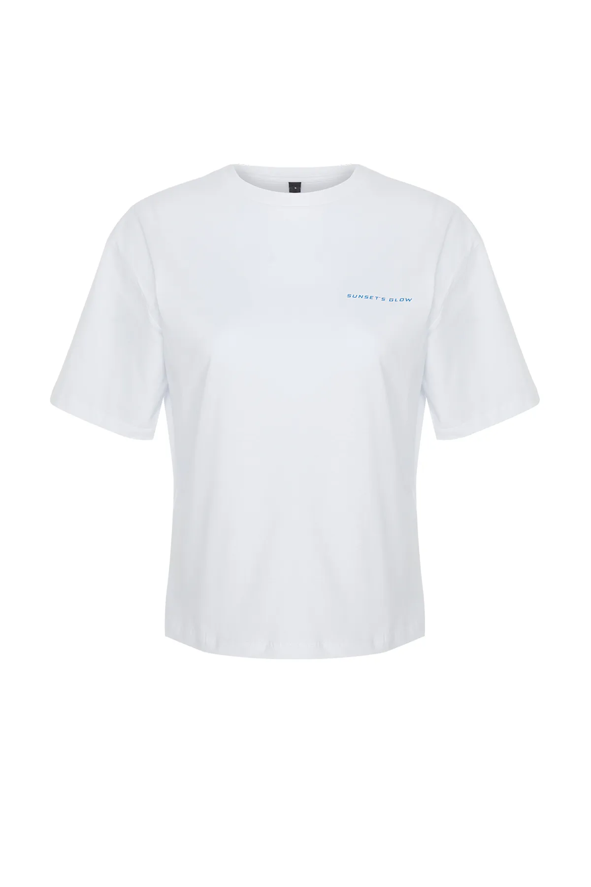 Trendyol Collection  Weißes, bedrucktes Premium-Strick-T-Shirt aus 100 % Baumwolle mit entspannter/bequemer Passform TWOSS24TS00172
