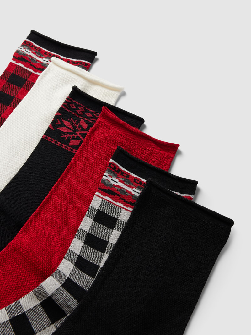 Socken mit Label-Schriftzug im 6er-Pack in schwarz