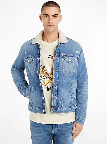 TOMMY-JEANS Herren Jeansjacke TEDDY TRUCKER JACKET Regular Fit