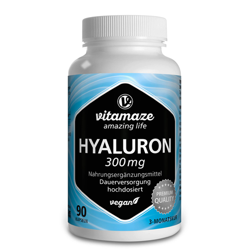 HYALURONSÄURE 300 mg hochdosiert vegan Kapseln  90 St  Kapseln