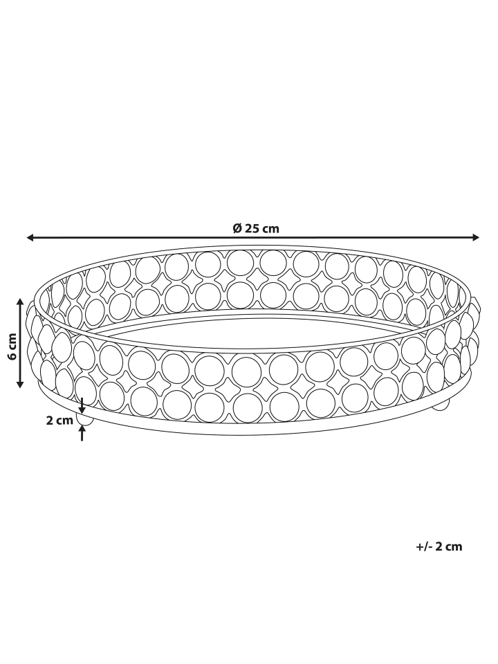Beliani Tablett VATAN in Silber - (W) 25 x (H) 6 x (L) 25 cm günstig kaufen onesize