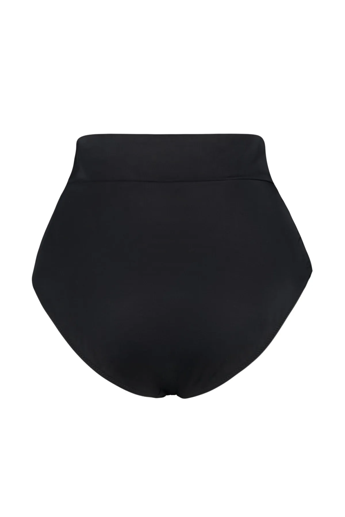 Trendyol Curve  Schwarze Bikinihose mit hoher Taille, schrägem Detail und schlankmachendem Effekt