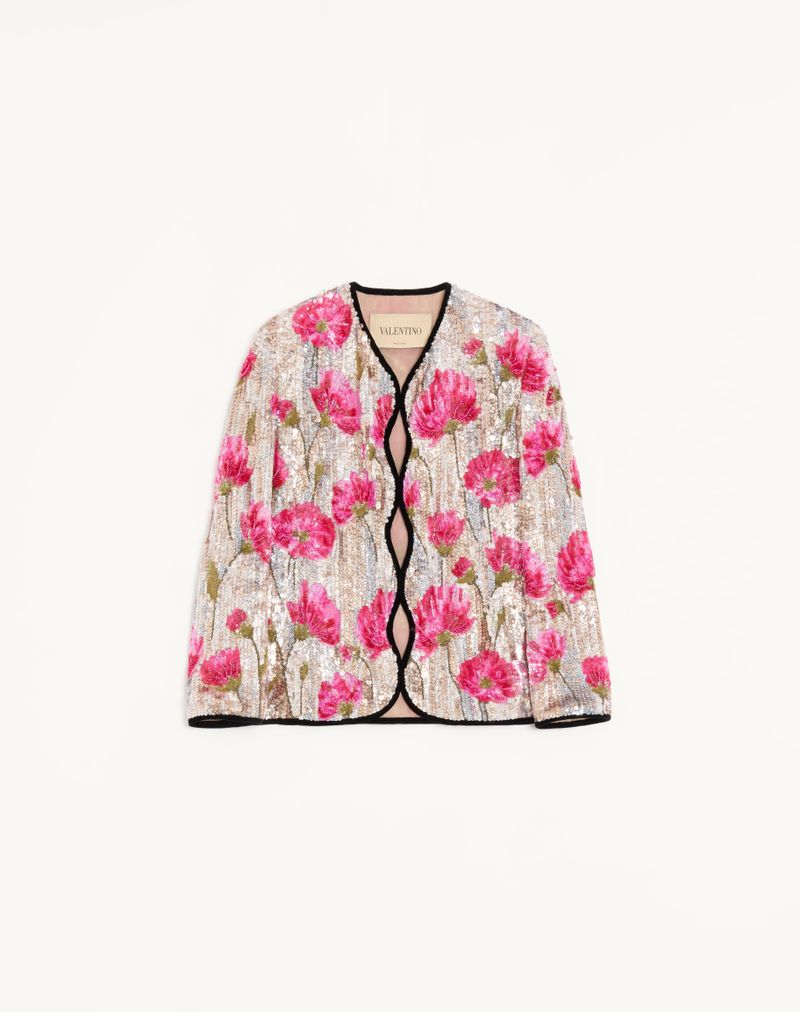 Jaqueta de organza bordada