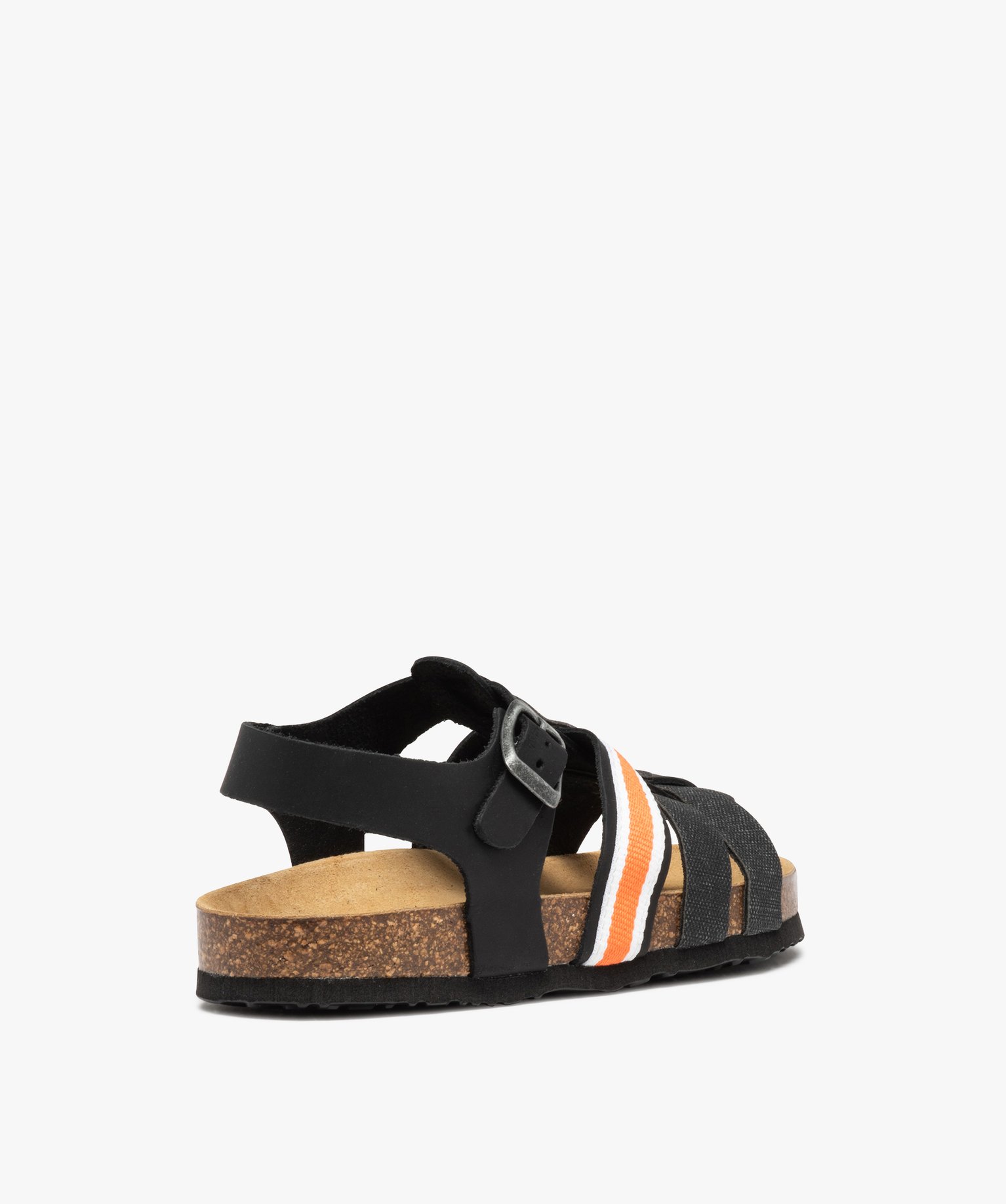 Sandales Garçon à semelle liège et brides colorées noir | GEMO