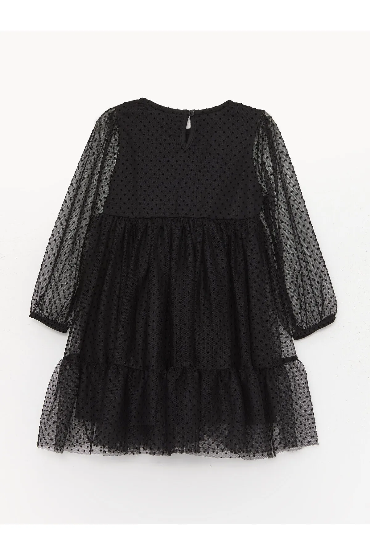 LC Waikiki  Langärmliges Baby-Mädchenkleid mit Rundhalsausschnitt