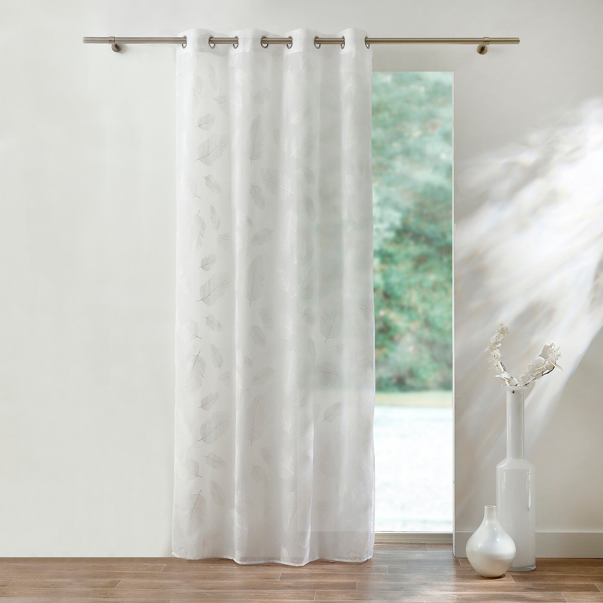 Voilage motif plumes