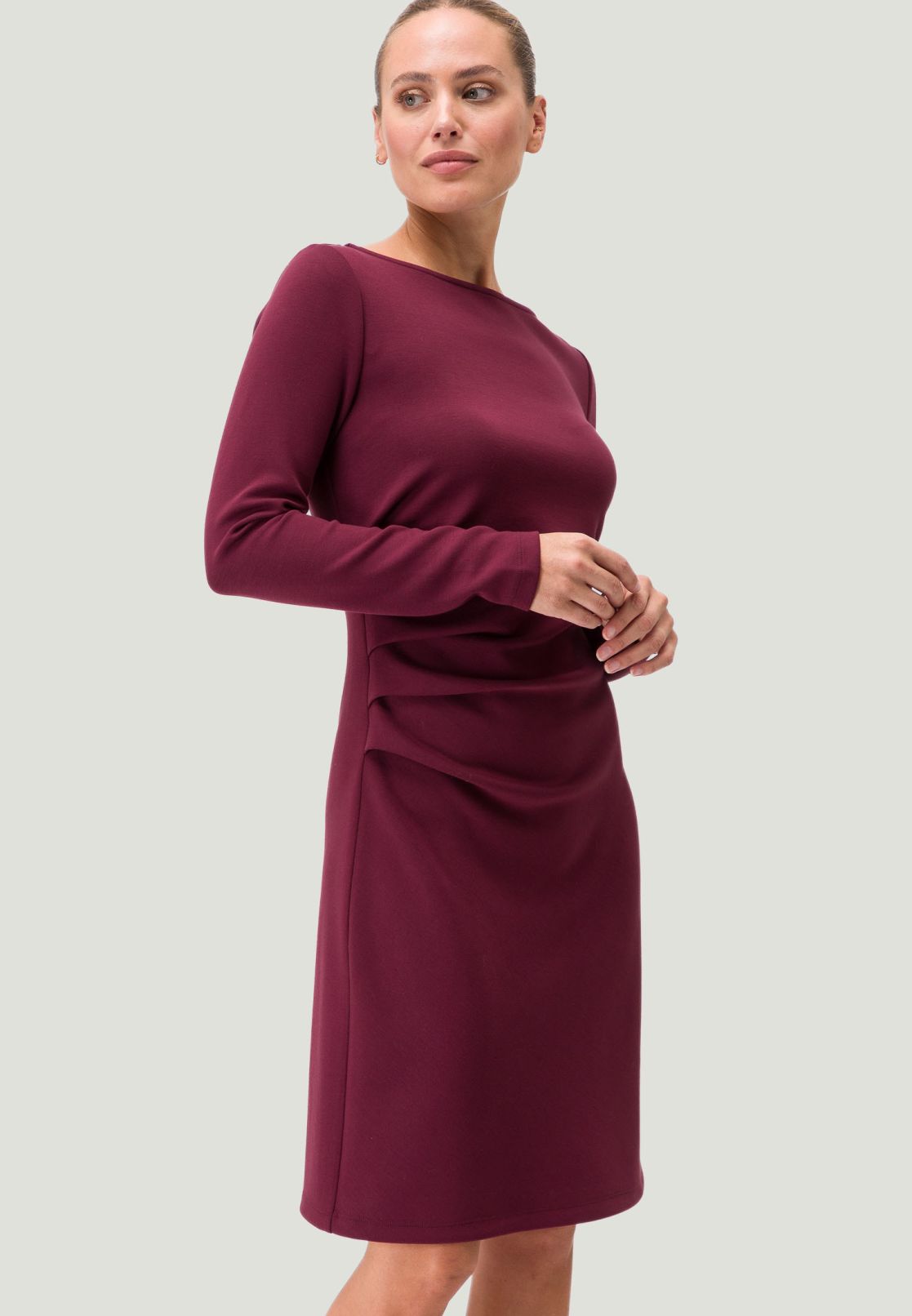 Sweatkleid mit Raffungen