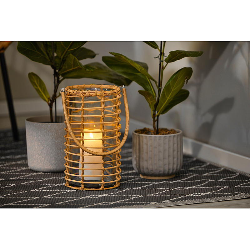 Home Lykt Stockholm 18 x 30 cm rattan/glass