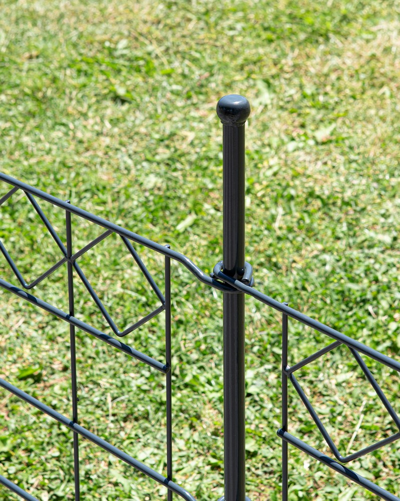 Powertec Garden Zaun-4er Set, ca. 1000 x 600 mm - Grau, 21FS14