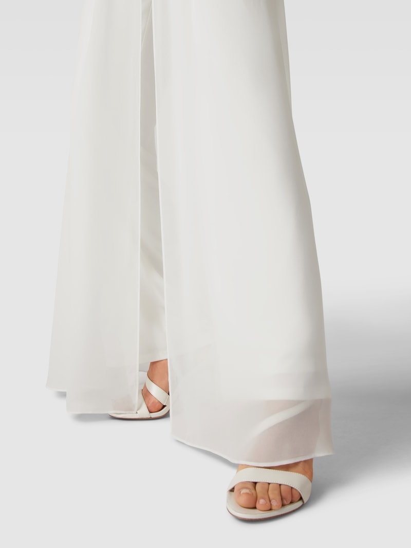 Jumpsuit mit floralem Strukturmuster in offwhite