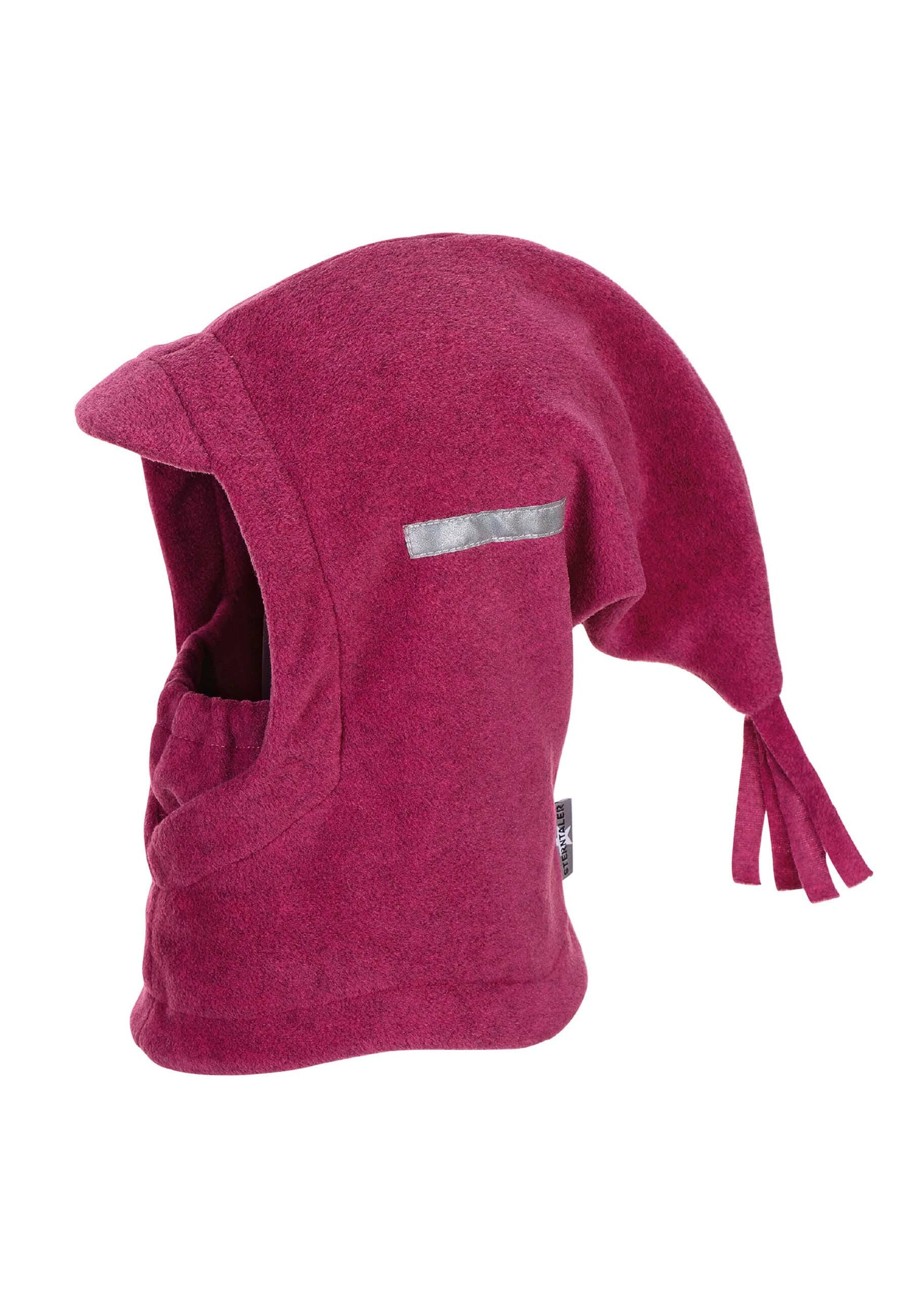 Schalmütze aus Microfleece mit Zipfel und Schirm