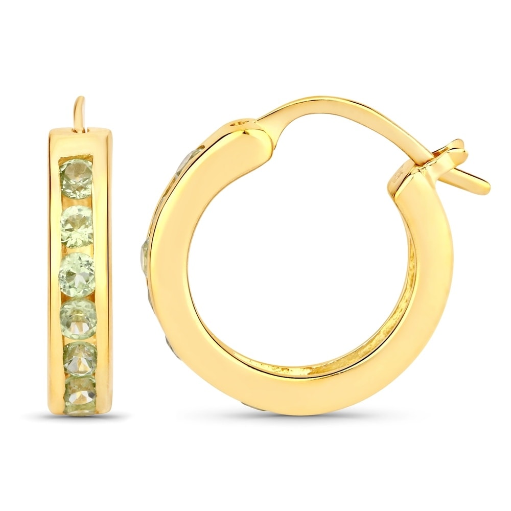 Rafaela Donata Boucles doreilles Argent sterling Vert en Or jaune Bijoux