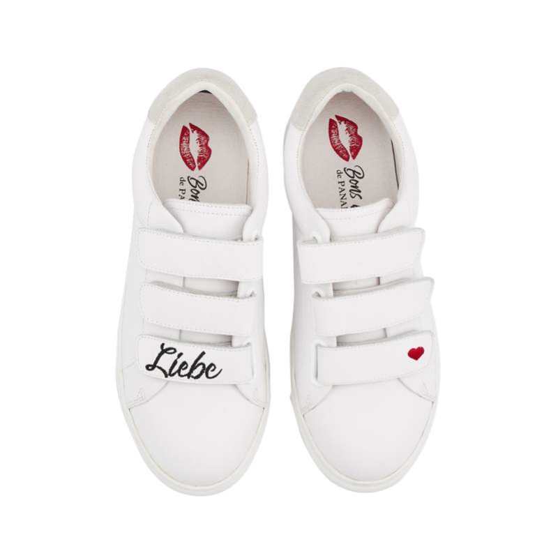 Baskets en cuir Edith liebe blanc/noir