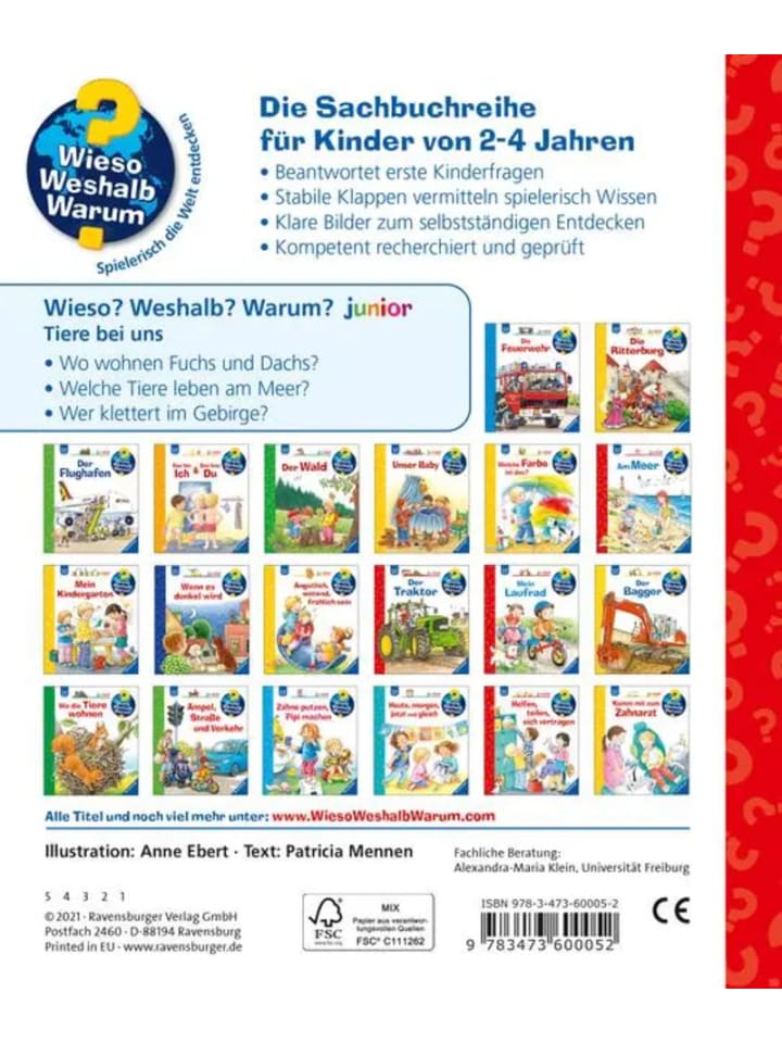 Ravensburger Wieso? Weshalb? Warum? junior, Band 33: Tiere bei uns günstig kaufen onesize