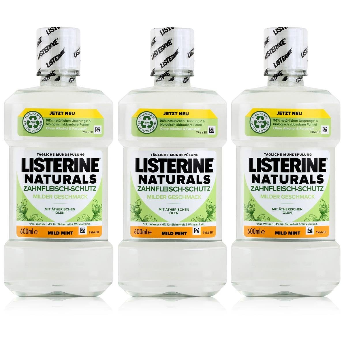 Listerine Mundspülung, Listerine Munspülung Naturals Zahnfleisch-Schutz 600ml - Mild Mint (3e