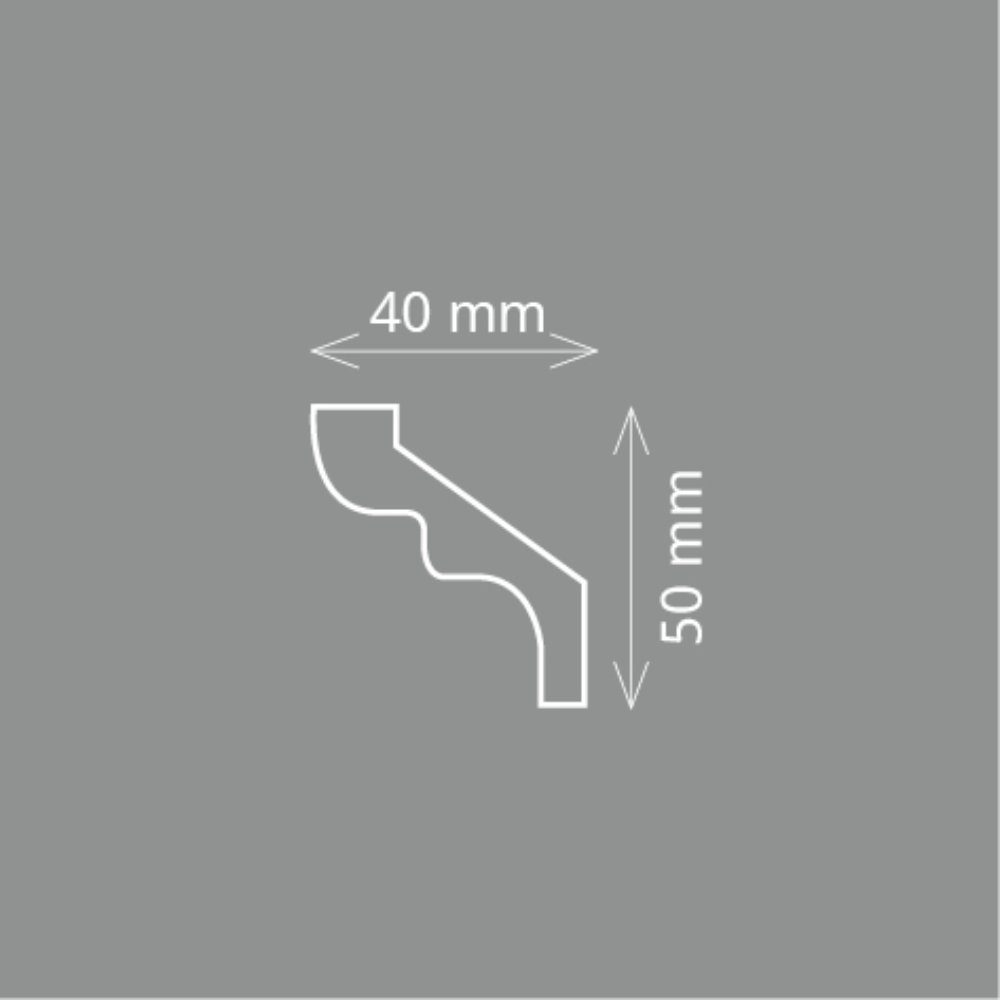 Homestar Zierleiste S 50, einfaches Verkleben mit Homestar SX 100 - Kleberverbrauch: ca. 30g/m, Polystyrol, mit allen lösemittelfreien Dispersionsfarben farbig überstreichbar