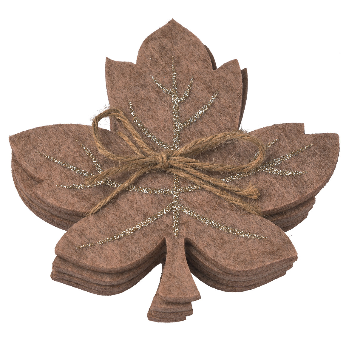 4 Filzuntersetzer in Blatt-Form