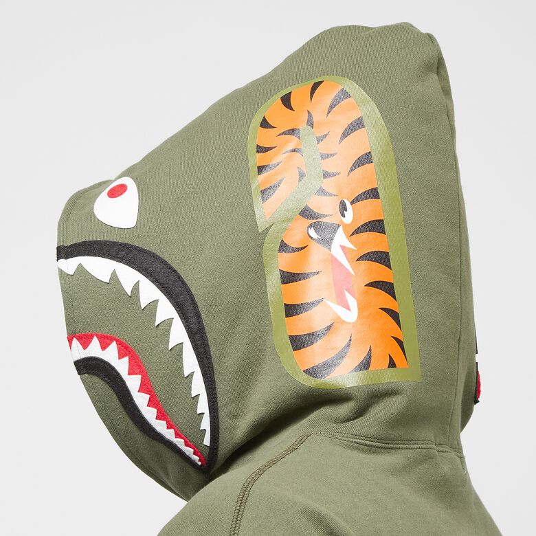 A Bathing Ape Shark Pullover Hoodie olive drab