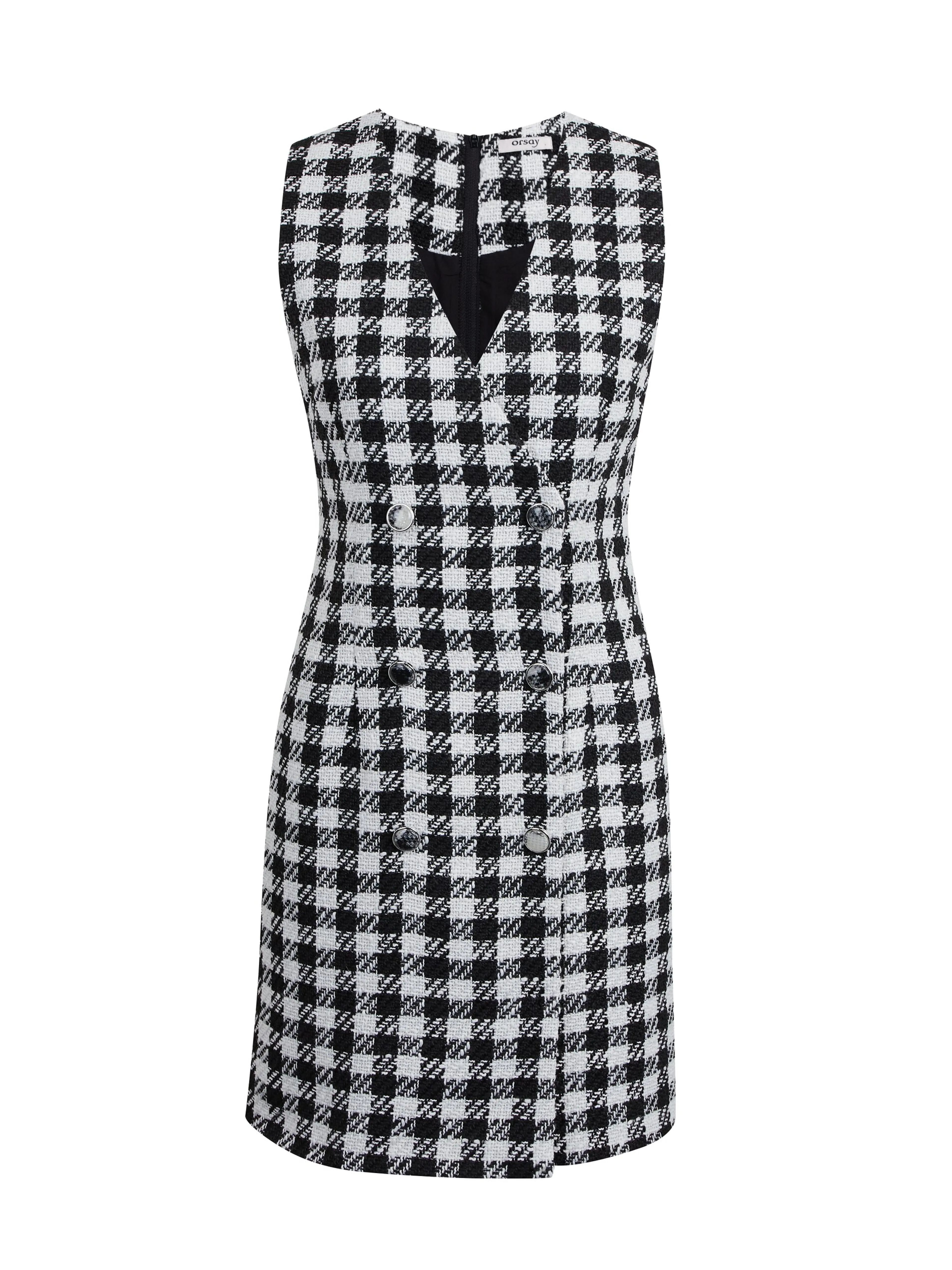 Weiß-schwarz kariertes Damenkleid ORSAY