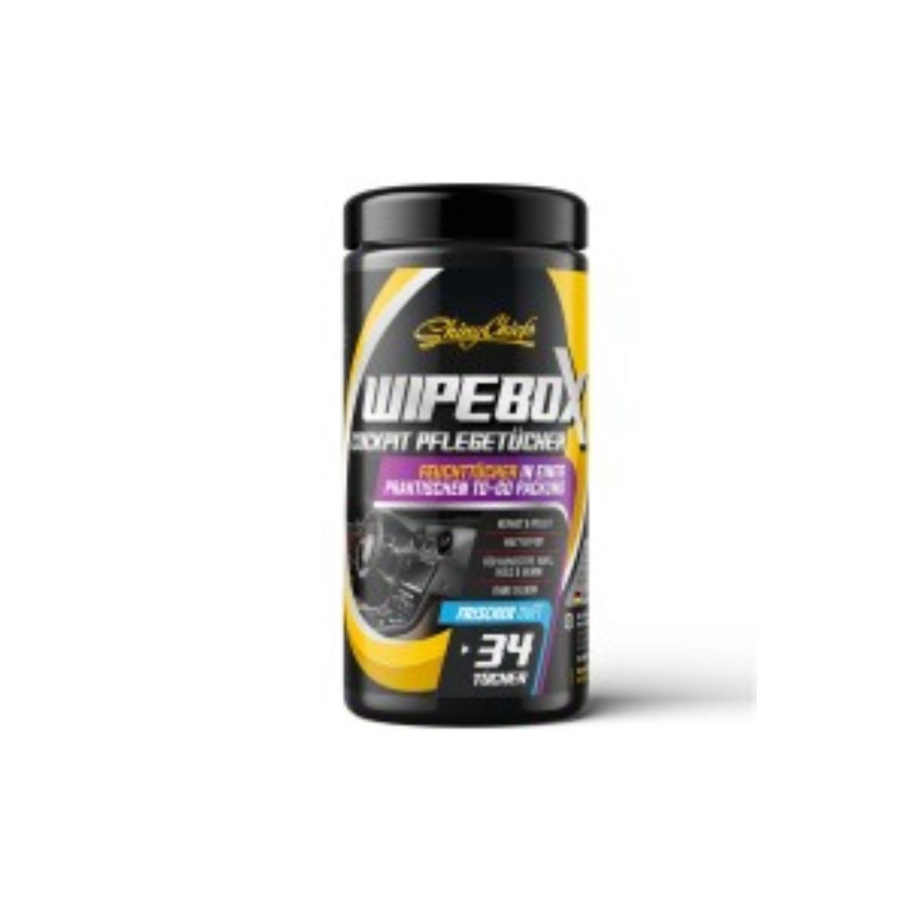 ShinyChiefs SinyChiefs WIPEBOX - COCKPIT TÜCHER - 34 Tücher mit frischem Duft - ohne Silikone