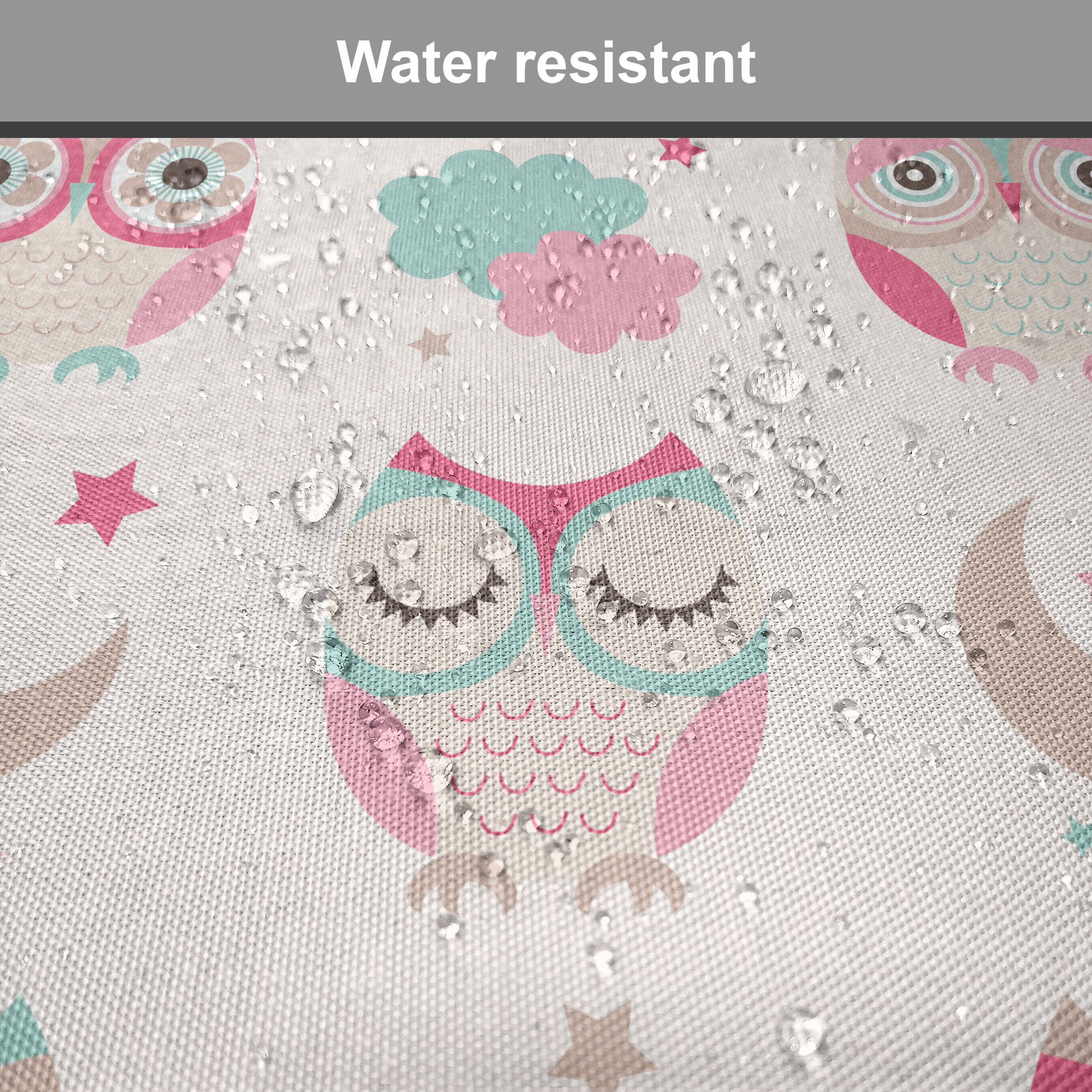 Abakuhaus Stuhlkissen Dekoratives wasserfestes Kissen mit Riemen für Küchensitze, Eulen Vogel-Stern-Mond Pastell