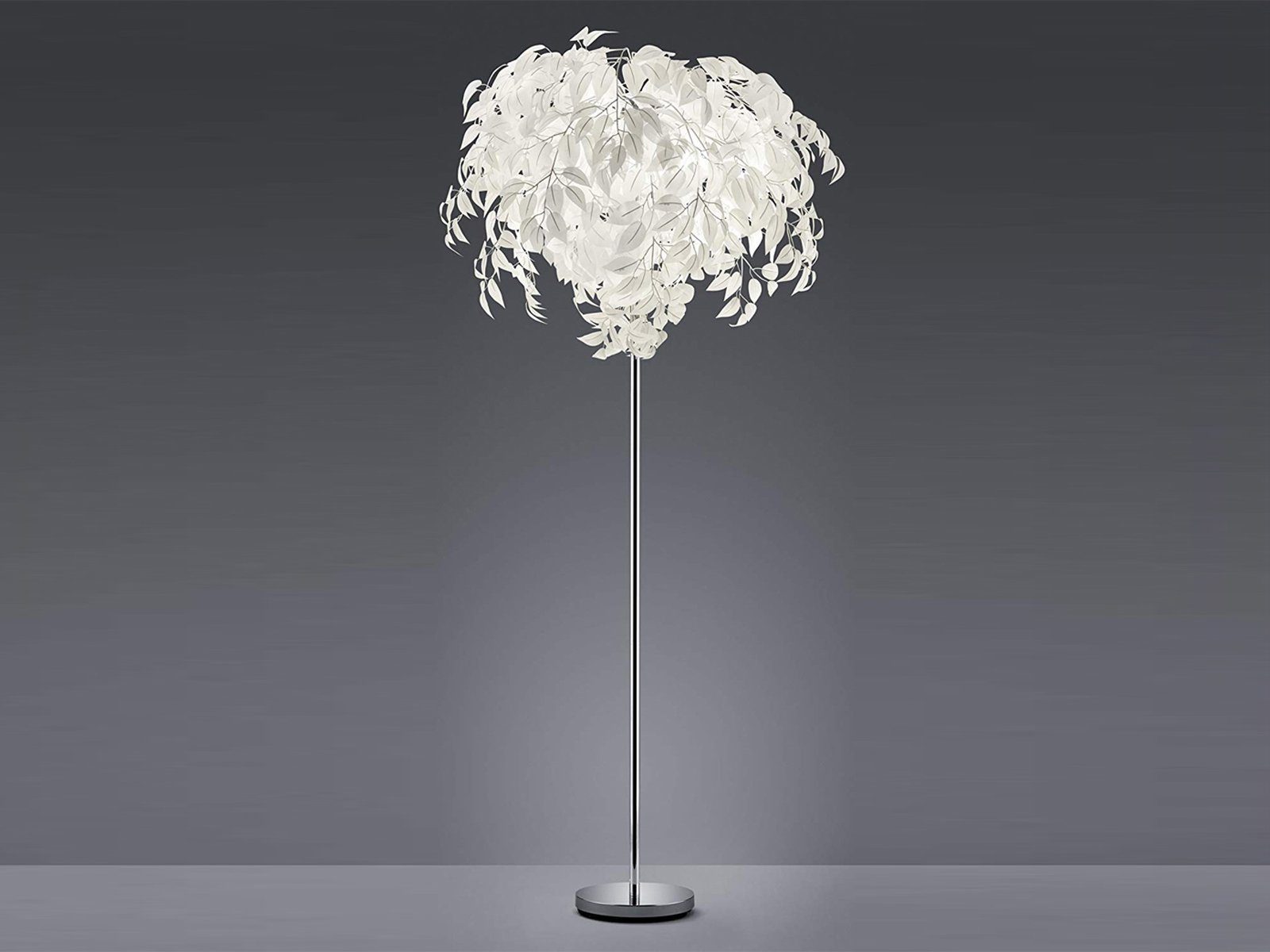 meineWunschleuchte LED Stehlampe, Dimmfunktion, LED wechselbar, Warmweiß, ausgefallene moderne Design-er skandinavisch Weiß, dimmbar Höhe 180cm