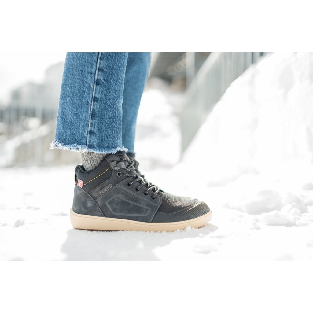 Be Lenka ArcticEdge Charcoal Black Barfußstiefeletten